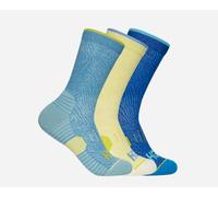 HOKA Women's Crew Run Sock 3-Pack - Alpine Blue/Cardamon/Ultramarine - Yellow - Size: Large