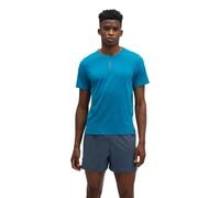 HOKA Men's EveryRun Short Sleeve Top in Night Glow Blue, Size Medium