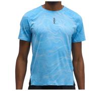 HOKA Men's EveryRun Short Sleeve Top in Mineral Blue Prt, Size Large