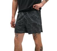HOKA Men's Glide Shorts 5'' Brief in Black/White Prt, Size Small
