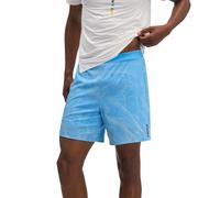 Hoka Glide 7 Inch 2-in-1 Men's Running Shorts | UK M in Mineral Blue Print