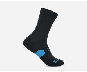 HOKA Graphic Crew Run Sock in Black, Size Small