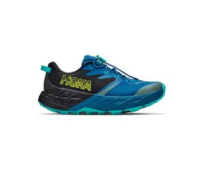 Hoka - Kid's hiking shoes - Speedgoat 7 Big Kids Black/Night Glow Blue - Kid Size 5 US Blue 5 US