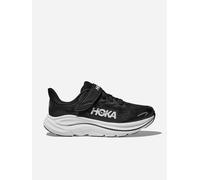 HOKA Kid's Clifton 10 Road Running Shoes in Black/White, Size 11K