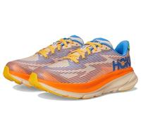 HOKA Kids Clifton 9 Textile Synthetic Ultramarine Electric Tangerine Trainers 4.5 UK