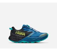 HOKA Kid's Speedgoat 7 Trail Shoes in Black/Night Glow Blue, Size 3Y