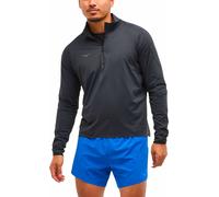 Hoka - Men's half-zip trail running T-shirt - M GlideTech Quarter Zip Black for Men - Size S Black