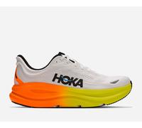 HOKA Men's Bondi 9 Road Running Shoes in White/Neon Tangerine, Size 9
