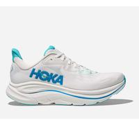 HOKA Men's Clifton 10 Road Running Shoes in White/Skyward Blue, Size 8
