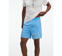 HOKA Men's Glide Shorts 7'' 2in1 in Mineral Blue Prt, Size Small