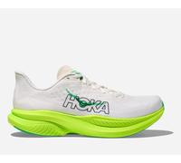 HOKA Men's Mach 6 Road Running Shoes in White/Neon Lime, Size 10.5