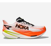 HOKA Men's Mach X 3 Road Running Shoes in White/Neon Tangerine, Size 10