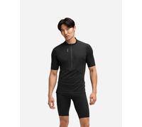 HOKA Men's SkyBreeze Short Sleeve Zip Top in Black, Size Large