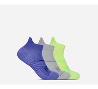 HOKA No-Show Run Sock 3-Pack in Celstl Blue/Minrl Blue/Neon Yuzu, Size XL