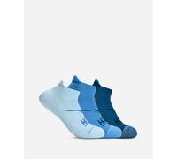 HOKA No-Show Run Sock 3-Pack in Hazy Blue/Soft Cobalt/Night Glw Blue, Size Small