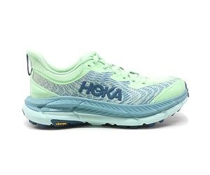 Hoka One One Womens Mafate Speed 4 Textile Synthetic Lime Glow Ocean Mist Trainers 5 UK