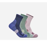 HOKA Quarter Run Sock 3-Pack in Varsity Navy/Rosemary/Lilac Cream, Size Medium