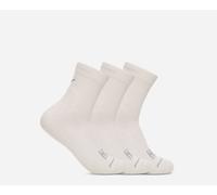 HOKA Quarter Run Sock 3-Pack in White/White/White, Size Large