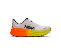 HOKA Men's Bondi 9 Road Running Shoes in White/Neon Tangerine, Size 7.5