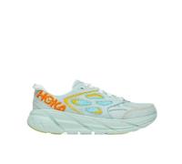 HOKA Unisex's Clifton L Embroidery Hiking Shoe, Blue Glass Radiant Yellow, 10.5 UK