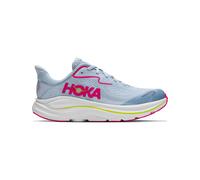 HOKA Kid's Clifton 10 Road Running Shoes in Overcast/Neon Dragonfruit, Size 4Y