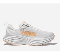 Hoka ONE ONE Womens Bondi 8Sneaker, White/Cantaloupe, 10