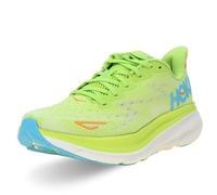 HOKA Womens Clifton 9 Textile Lettuce Solar Flare Trainers 4.5 UK