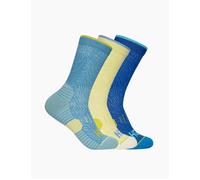 HOKA Women's Crew Run Sock 3-Pack - Alpine Blue/Cardamon/Ultramarine - Yellow - Size: Small