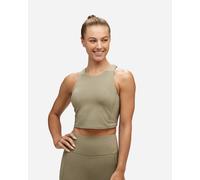HOKA Women's Elaro Crop Bra in Olive Haze, Size Large