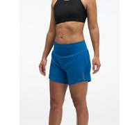 HOKA Women's Glide Shorts MR 5'' 2in1 in Night Glow Blue, Size Small