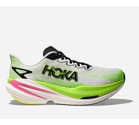 HOKA Women's Mach X 3 Road Running Shoes in White/Neon Lime, Size 4.5