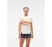 HOKA Women's Race Day Short Sleeve Top in Alabaster Flare, Size Medium