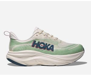 HOKA Women's Skyflow Road Running Shoes in Alabaster/Vintage Green, Size 5.5