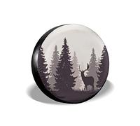 Hokdny Wheel Tire Cover,Spare Car Tire Cover 14inch Universal Waterproof Wheel Covers Protection Fit for RV SUV Trailer,Car Wheel Accessories Tyre Cover Spare Wheel Covers (Forest Deer)