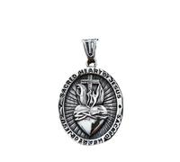 Hokech Mens Stainless Steel Sacred Heart of Jesus Pendant Necklaces Chain Accessories Fashion Jewelry