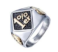 Hokech Mens Stainless Steel Skull 1% er One Percent Outlaw Motorcycle Biker Ring