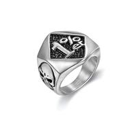 Hokech Mens Stainless Steel Skull 1% er One Percent Outlaw Motorcycle Biker Ring