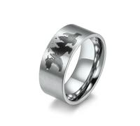 Hokech Polar Bear Forest Stainless Steel Ring Calls for Protecting Animal Environment Titanium Steel Ring