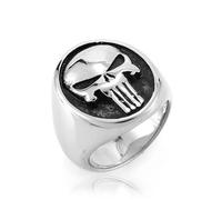 Hokech Vintage Stainless Steel Punisher Skull Ring For Men Fashion Gold/Silver Color Biker Skull Signet Ring Punk Party Jewelry Gift