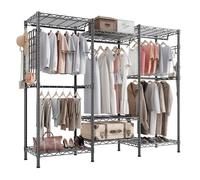 HOKEEPER Open Wardrobe Closet Organizer - 175x43x193.5cm Free Standing with Adjustable Wire Shelves & Clothes Rail, Multi-Functional for Bedroom & Boutiques