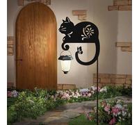 Hokfirm Cat Solar Lights Outdoor,Metal Black Cat Yard Decorations Outside for Garden Decor Stake,Solar Lights for Pathway,Women Gifts