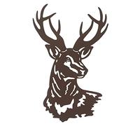 Hokfirm Metal Deer Wall Sculpture, Deer Head Silhouette Wall Decor, Rustic Metal Animal Wall Decoration, Wildlife Silhouette Wall Art, Indoor and Outdoor