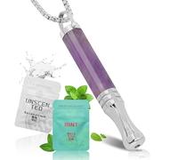 HOKHIM Anxiety Breathing Necklace with Resistance Filters, Breathlace Tube Necklace for Mindful Breathing, Relaxation & Stress Relief, Meditation Gift for Men & Women (Amethyst