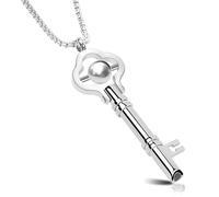 HOKHIM Breathing Necklace, Anxiety ，Fidget necklace, Turnable，silver