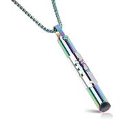 HOKHIM Breathing Necklaces,Anxiety Necklace,OM AUM Breathlace,Breathe Yoga Symbol,Valentine's Day gift,Laser