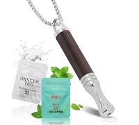 HOKHIM Wooden Breathing Necklace for Anxiety Relief - Deep Breathing Pendant with Resistance Filter - Natural Wood Breathlace for Focus & Stress Support (Purple sandalwood)