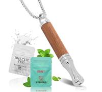 HOKHIM Wooden Breathing Necklace for Anxiety Relief - Deep Breathing Pendant with Resistance Filter - Natural Wood Breathlace for Focus & Stress Support (African rosewood)