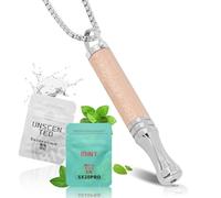 HOKHIM Wooden Breathing Necklace for Anxiety Relief - Deep Breathing Pendant with Resistance Filter - Natural Wood Breathlace for Focus & Stress Support (Maple wood)