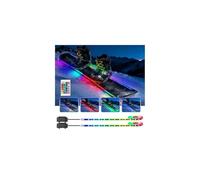 HOKIION 9V Battery Powered LED Snowboard Lights, 2 x 1.2M IP68 Fully Waterproof Snowboard Led Strip Lights for Night Skiing, High Bright 16 Colors Changing RGB Led Strip Lights for Kayak SUP Scooter