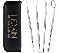 HOKIN Plaque Remover Teeth Cleaning Tool 4 Pcs Dental Care Kit Tooth Filling Repair Set Stainless Steel Dental Tools